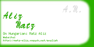 aliz matz business card